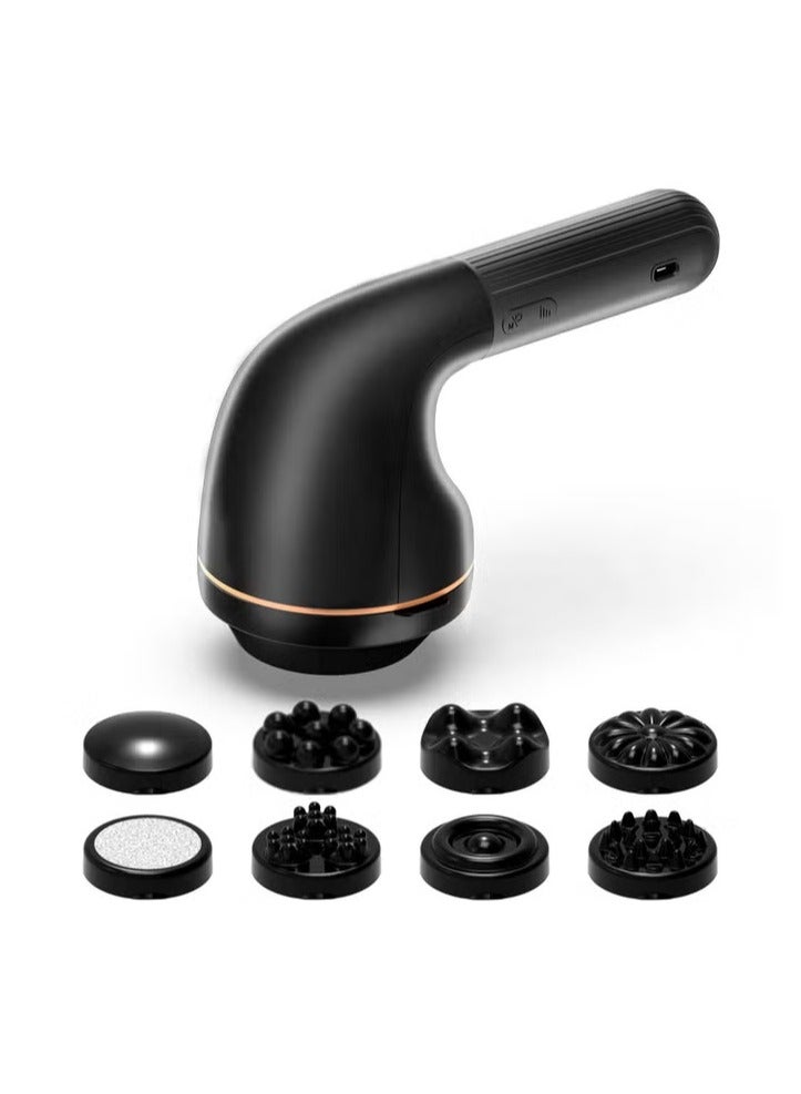 jalan Handheld Deep Tissue Massager with 8 Heads, Multi-Mode Electric Percussion Massager, Suitable for Full Body, Shoulders, Neck, Waist, Back, Legs, and Feet, Wireless and Silent Massager - Image 1